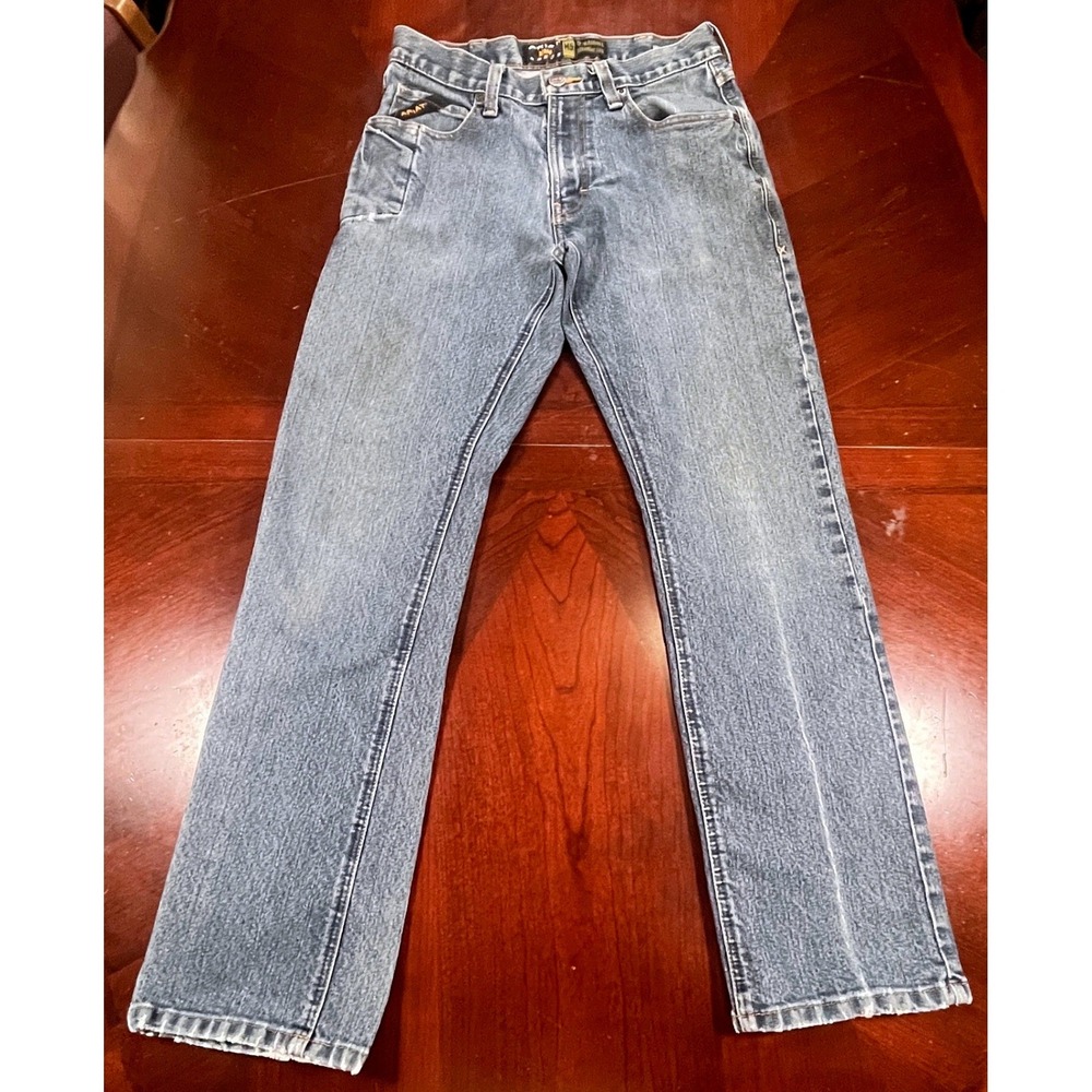 Ariat Rebar M5 Straight Jeans Mens Tag 30x32 Fit 30x30 Blackstone Distressed GUC